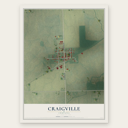 Craigville, Indiana map print, the full design