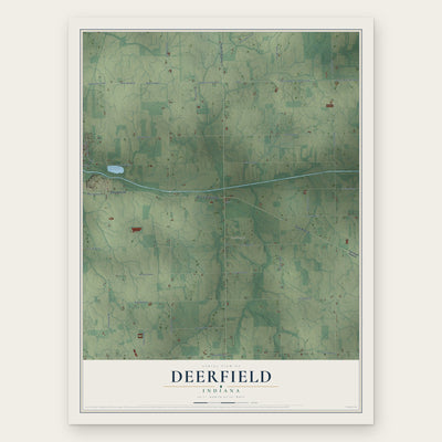 Deerfield, Indiana map print, the full design