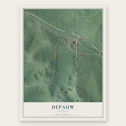 Depauw, Indiana map print, the full design