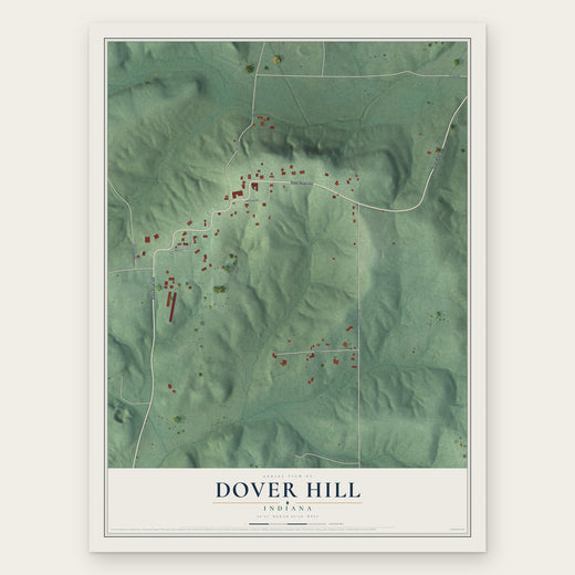 Dover Hill, Indiana map print, the full design