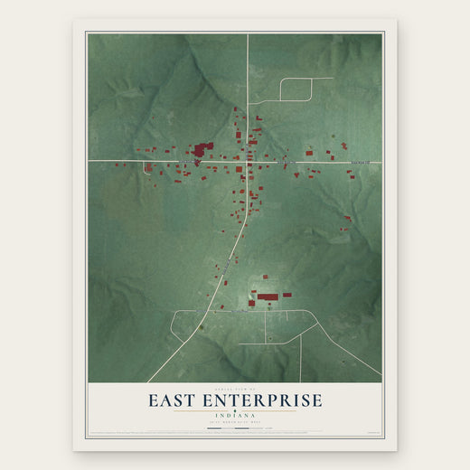 East Enterprise, Indiana map print, the full design