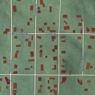 Close-up of the map of East Oolitic, Indiana print showing street and building detail