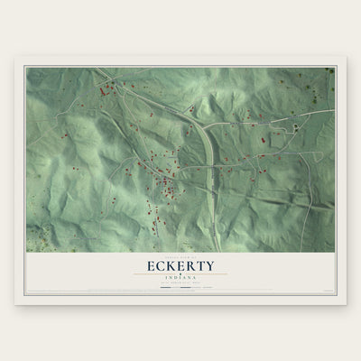 Eckerty, Indiana map print, the full design