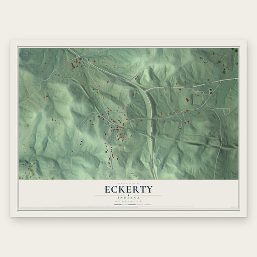 Eckerty, Indiana map print, the full design