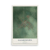 Map of Elizabethtown, Indiana, 12 x 18 inch unframed archival matte print