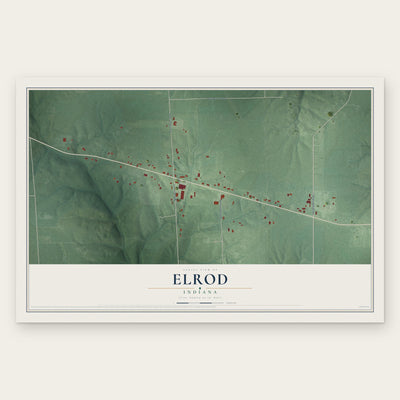 Elrod, Indiana map print, the full design