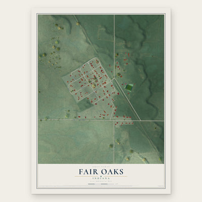 Fair Oaks, Indiana map print, the full design