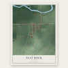 Flat Rock, Indiana map print, the full design