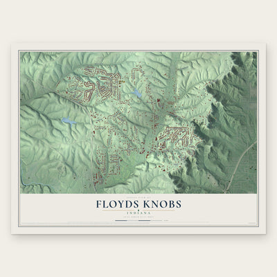 Floyds Knobs, Indiana map print, the full design