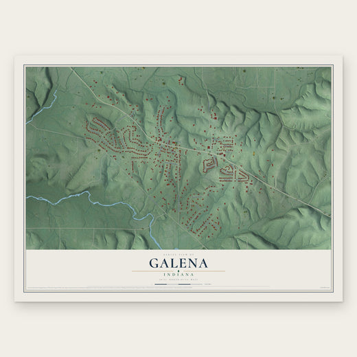 Galena, Indiana map print, the full design