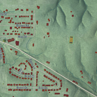 Close-up of the map of Galena, Indiana print showing street and building detail