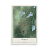 Map of Geneva, Indiana, 12 x 18 inch unframed archival matte print