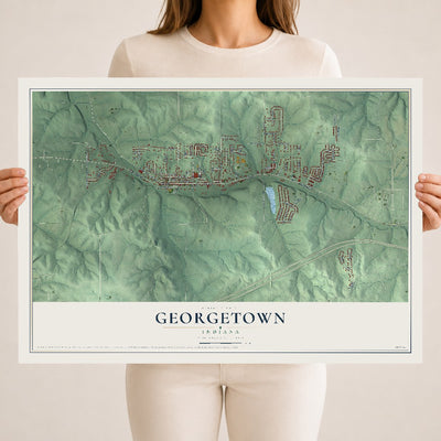 Map of Georgetown, Indiana, 18 x 24 inch unframed archival matte print