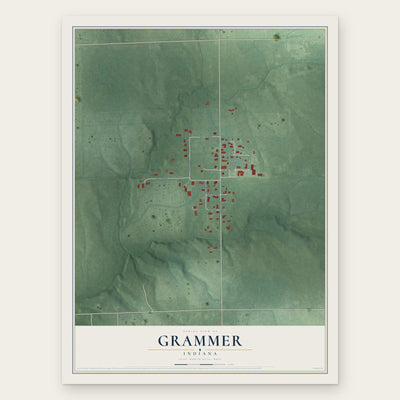 Grammer, Indiana map print, the full design