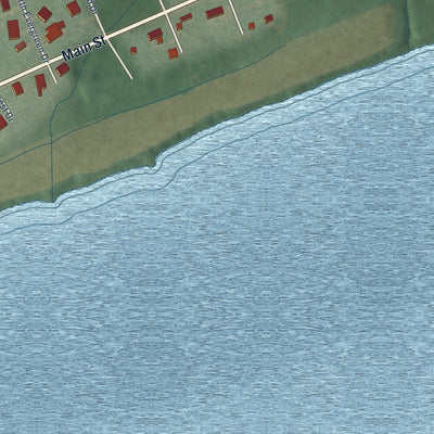 Second close-up of the map of Grandview, Indiana print showing more streets and buildings