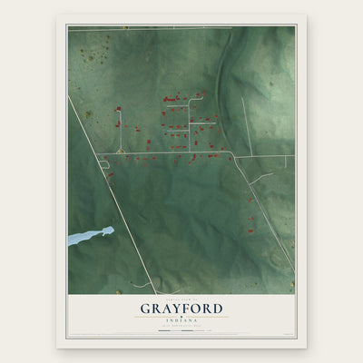 Grayford, Indiana map print, the full design