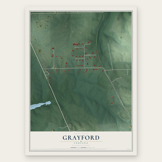 Grayford, Indiana map print, the full design