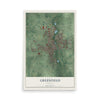 Map of Greenfield, Indiana, 12 x 18 inch unframed archival matte print