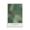 Map of Greens Fork, Indiana, 12 x 18 inch unframed archival matte print