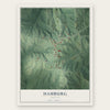 Hamburg, Indiana map print, the full design