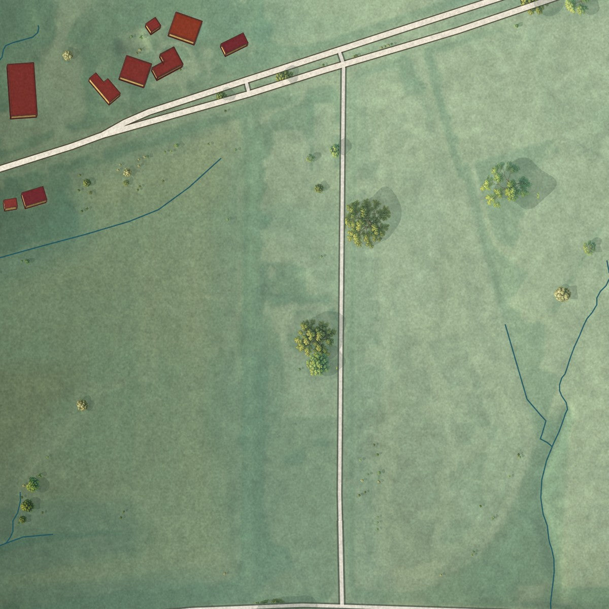 Second close-up of the map of Harmony, Indiana print showing more streets and buildings