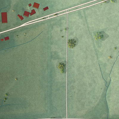 Second close-up of the map of Harmony, Indiana print showing more streets and buildings