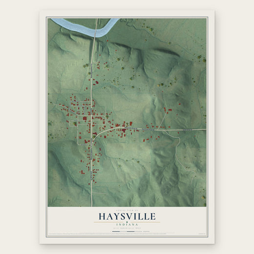 Haysville, Indiana map print, the full design