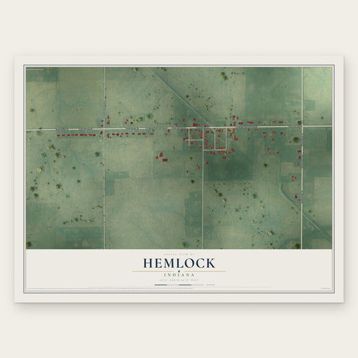 Hemlock, Indiana map print, the full design