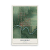Map of Hillsboro, Indiana, 12 x 18 inch unframed archival matte print