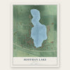 Hoffman Lake, Indiana map print, the full design