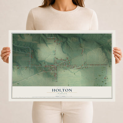Map of Holton, Indiana, 12 x 18 inch unframed archival matte print