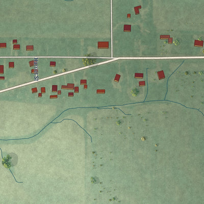 Second close-up of the map of Holton, Indiana print showing more streets and buildings