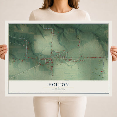 Map of Holton, Indiana, 18 x 24 inch unframed archival matte print