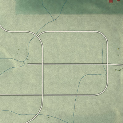 Close-up of the map of Hortonville, Indiana print showing street and building detail