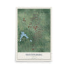 Map of Huntingburg, Indiana, 12 x 18 inch unframed archival matte print