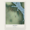 Jalapa, Indiana map print, the full design