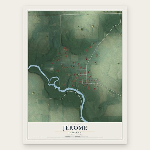 Jerome, Indiana map print, the full design