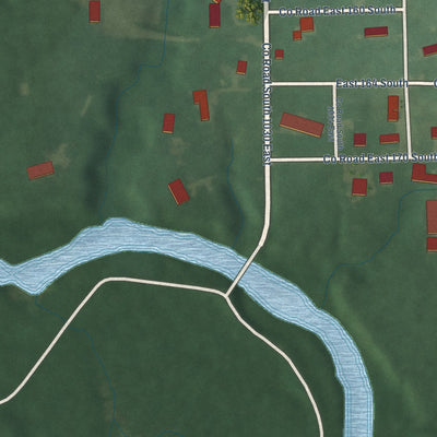 Close-up of the map of Jerome, Indiana print showing street and building detail