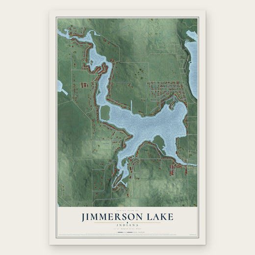 Jimmerson Lake, Indiana map print, the full design