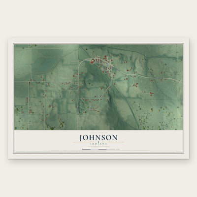 Johnson, Indiana map print, the full design