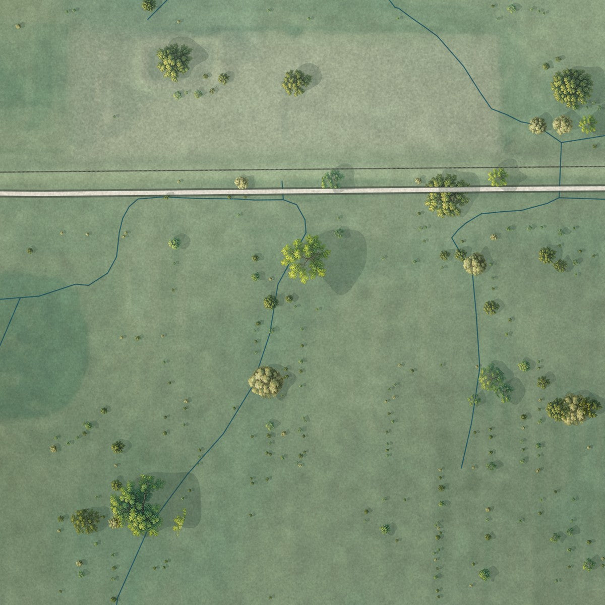 Second close-up of the map of Kempton, Indiana print showing more streets and buildings