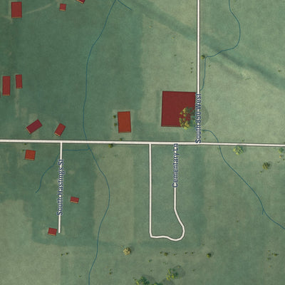 Second close-up of the map of Kewanna, Indiana print showing more streets and buildings