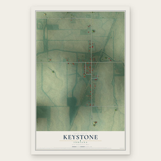 Keystone, Indiana map print, the full design