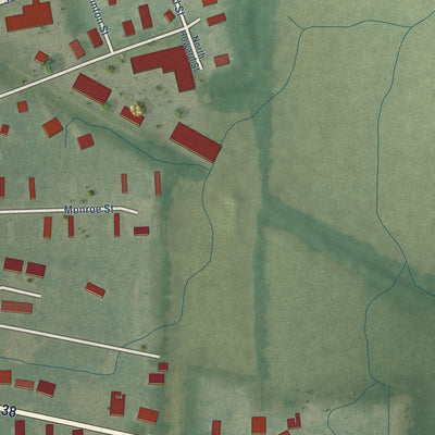 Second close-up of the map of Kirklin, Indiana print showing more streets and buildings