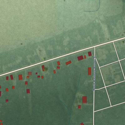 Second close-up of the map of Knightsville, Indiana print showing more streets and buildings