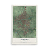 Map of Kokomo, Indiana, 12 x 18 inch unframed archival matte print