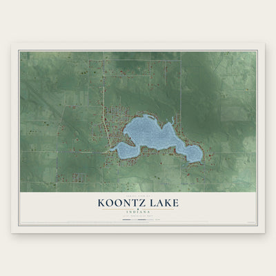Koontz Lake, Indiana map print, the full design