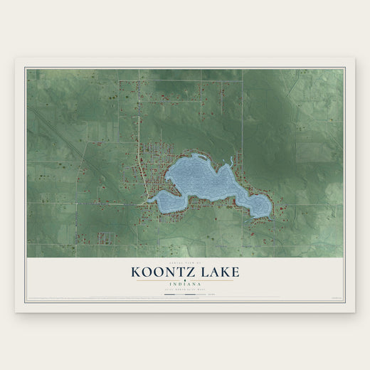Koontz Lake, Indiana map print, the full design