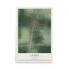 Map of La Paz, Indiana, 12 x 18 inch unframed archival matte print