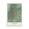Map of Lafayette, Indiana, 12 x 18 inch unframed archival matte print
